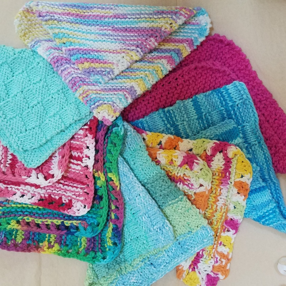 100 percent cotton handmade washcloths each at 10.